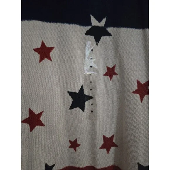Polo Ralph Lauren USA Flag Polo Mens Medium Classic Fit Colorblock Americana Nwt